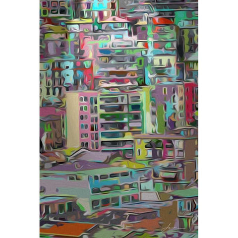 Stack III Black Modern Wood Framed Art Print by Burghardt, James