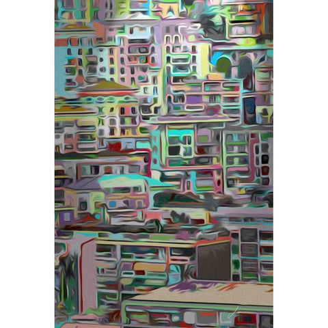 Stack IV Black Modern Wood Framed Art Print by Burghardt, James
