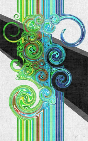 Twirl I White Modern Wood Framed Art Print with Double Matting by Burghardt, James