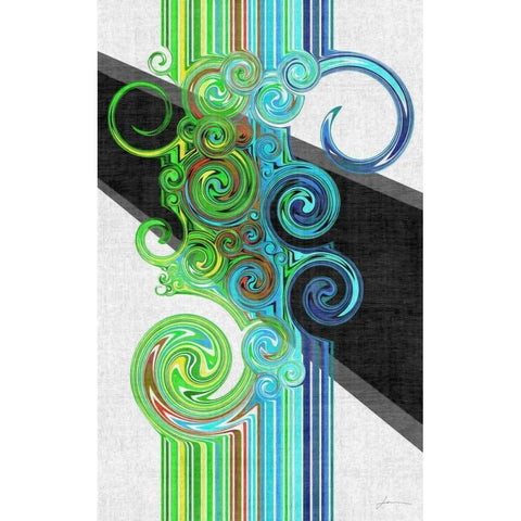 Twirl I Black Modern Wood Framed Art Print with Double Matting by Burghardt, James