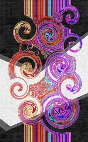 Twirl II White Modern Wood Framed Art Print with Double Matting by Burghardt, James