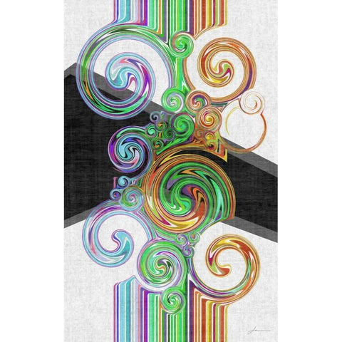 Twirl III Black Modern Wood Framed Art Print with Double Matting by Burghardt, James