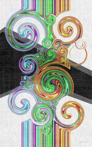 Twirl III White Modern Wood Framed Art Print with Double Matting by Burghardt, James