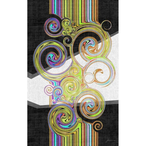 Twirl IV Black Modern Wood Framed Art Print with Double Matting by Burghardt, James