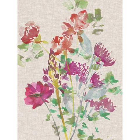 Linen Bouquet I Gold Ornate Wood Framed Art Print with Double Matting by Mosley, Kiana