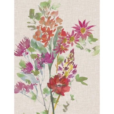Linen Bouquet II Black Modern Wood Framed Art Print by Mosley, Kiana