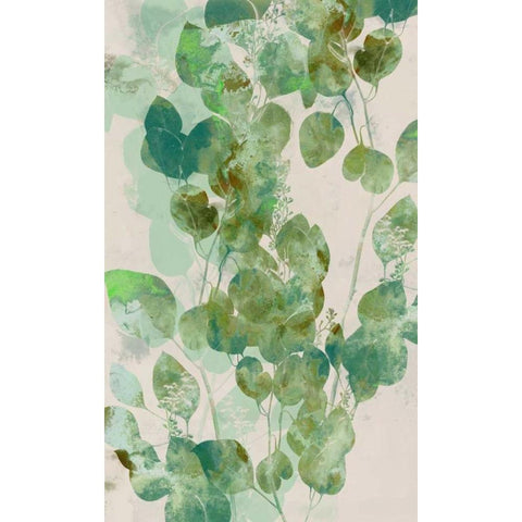 Watercolor Eucalyptus I White Modern Wood Framed Art Print by Goldberger, Jennifer