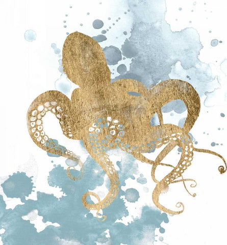 Gilded Splash I White Modern Wood Framed Art Print with Double Matting by Popp, Grace