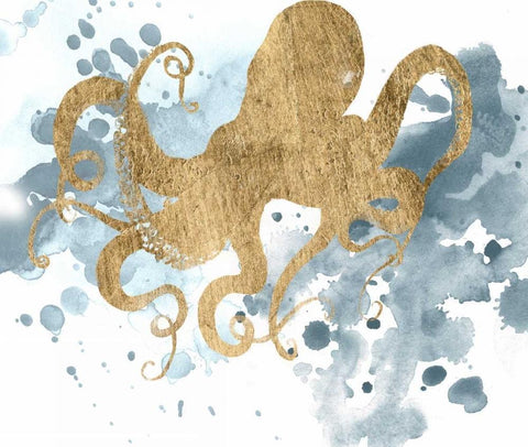 Gilded Splash II White Modern Wood Framed Art Print with Double Matting by Popp, Grace