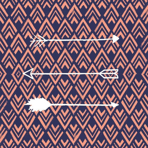Deco Arrow I White Modern Wood Framed Art Print with Double Matting by Studio W