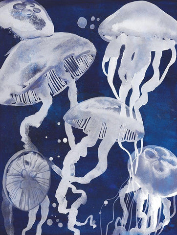 Custom Swarm II White Modern Wood Framed Art Print with Double Matting by Popp, Grace