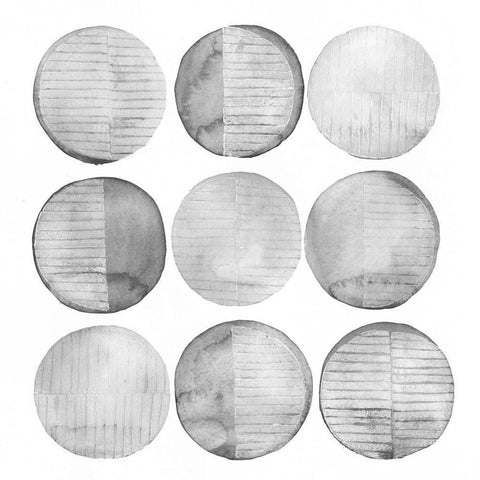 Soft Circles I Black Modern Wood Framed Art Print with Double Matting by Popp, Grace