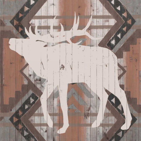 Southwest Lodge Silhouette I Black Ornate Wood Framed Art Print with Double Matting by Vision Studio