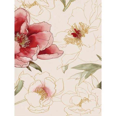 Unfinished Floral II Black Modern Wood Framed Art Print with Double Matting by Popp, Grace
