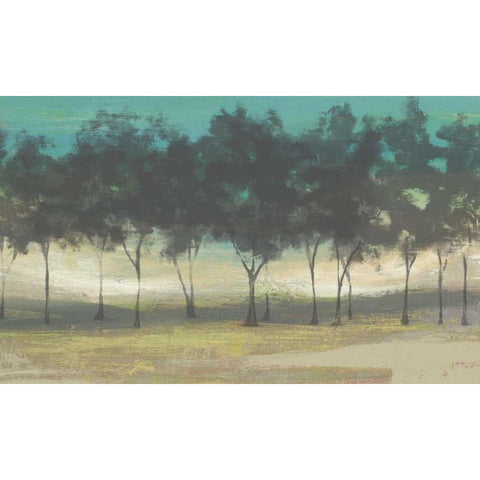 Soft Grove II Black Modern Wood Framed Art Print with Double Matting by Goldberger, Jennifer