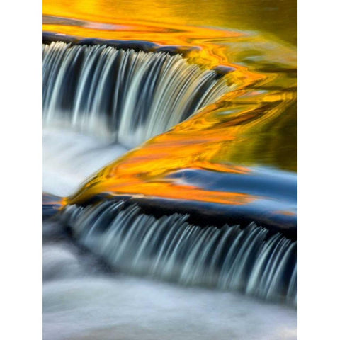 Bond Falls Black Modern Wood Framed Art Print with Double Matting by Burchett, P.H.