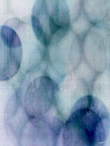Moody Blue I White Modern Wood Framed Art Print with Double Matting by Butler, John