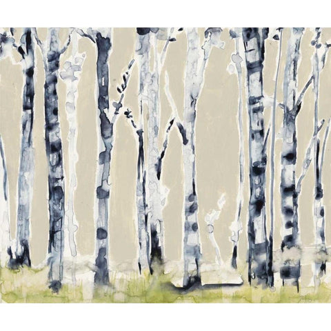 Parchment Birchline II White Modern Wood Framed Art Print by Goldberger, Jennifer