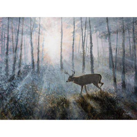 Deer Path IV Black Modern Wood Framed Art Print by Lynnsy, B.