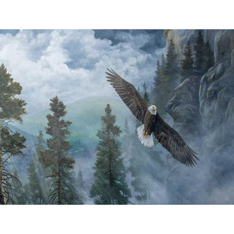 Soaring High II Black Modern Wood Framed Art Print with Double Matting by Lynnsy, B.