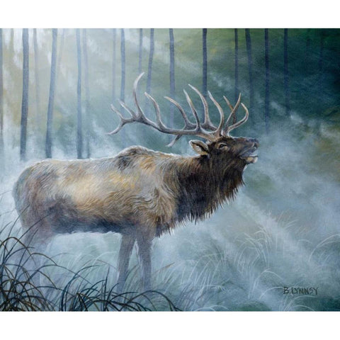 Elk Journey III Black Modern Wood Framed Art Print by Lynnsy, B.