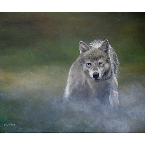 Misty Wild I White Modern Wood Framed Art Print by Lynnsy, B.