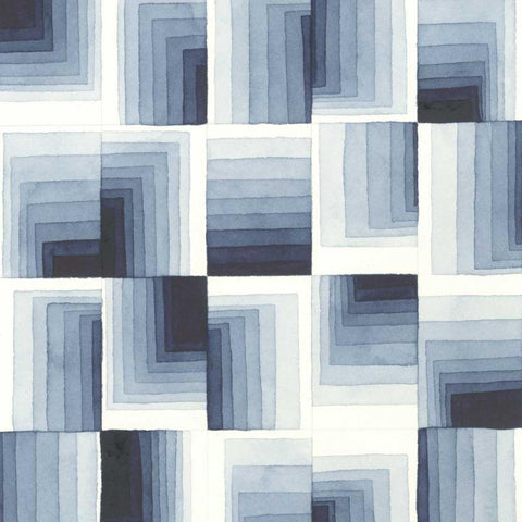 Gradient Indigo I White Modern Wood Framed Art Print by Galapon, Nikki