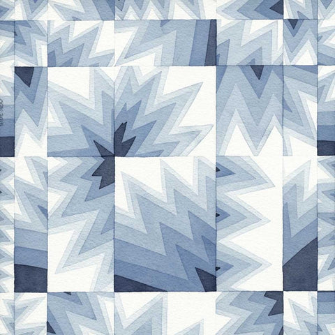 Gradient Indigo III White Modern Wood Framed Art Print by Galapon, Nikki