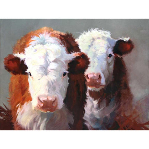 Buddies Black Modern Wood Framed Art Print with Double Matting by Hawley, Carolyne