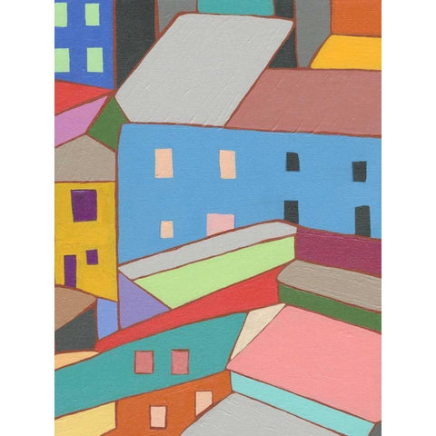 Rooftops in Color I White Modern Wood Framed Art Print by Galapon, Nikki