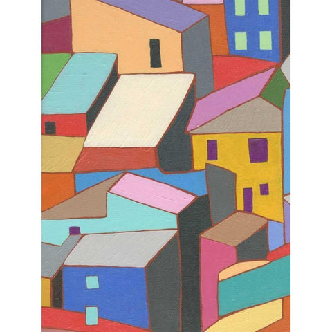 Rooftops in Color II Gold Ornate Wood Framed Art Print with Double Matting by Galapon, Nikki