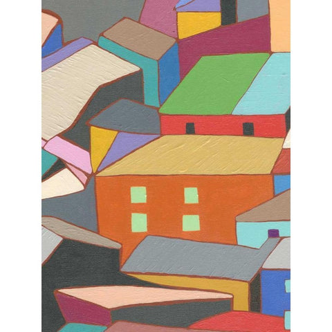 Rooftops in Color III Black Modern Wood Framed Art Print with Double Matting by Galapon, Nikki
