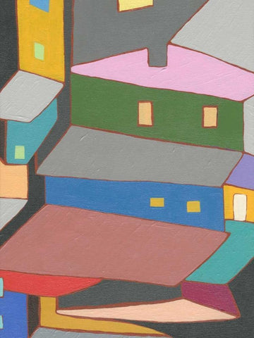 Rooftops in Color IV Black Ornate Wood Framed Art Print with Double Matting by Galapon, Nikki