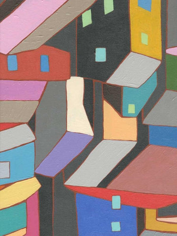 Rooftops in Color V White Modern Wood Framed Art Print with Double Matting by Galapon, Nikki