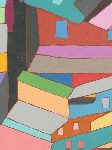 Rooftops in Color VI Black Ornate Wood Framed Art Print with Double Matting by Galapon, Nikki