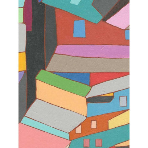 Rooftops in Color VI Black Modern Wood Framed Art Print with Double Matting by Galapon, Nikki