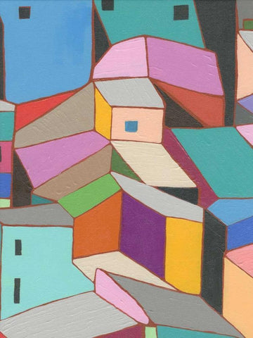 Rooftops in Color VIII Black Ornate Wood Framed Art Print with Double Matting by Galapon, Nikki