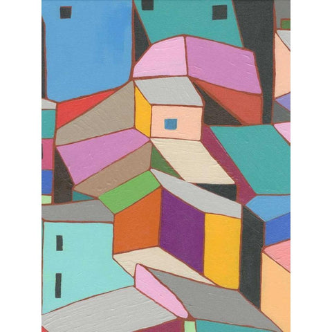 Rooftops in Color VIII Gold Ornate Wood Framed Art Print with Double Matting by Galapon, Nikki