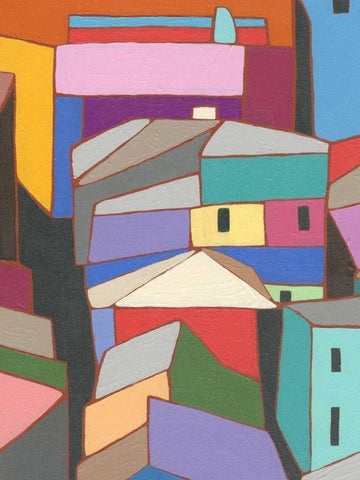 Rooftops in Color IX White Modern Wood Framed Art Print with Double Matting by Galapon, Nikki