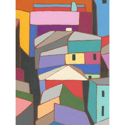 Rooftops in Color IX Gold Ornate Wood Framed Art Print with Double Matting by Galapon, Nikki