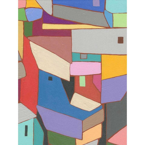 Rooftops in Color X Black Modern Wood Framed Art Print with Double Matting by Galapon, Nikki