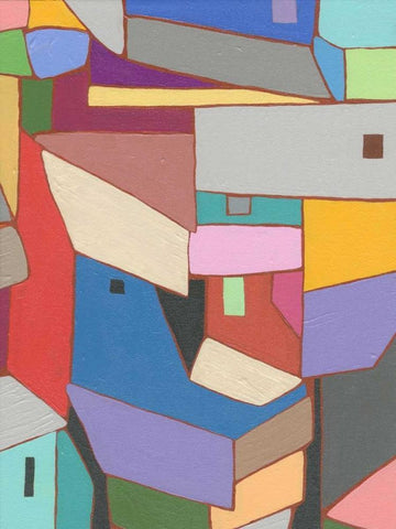 Rooftops in Color X White Modern Wood Framed Art Print with Double Matting by Galapon, Nikki