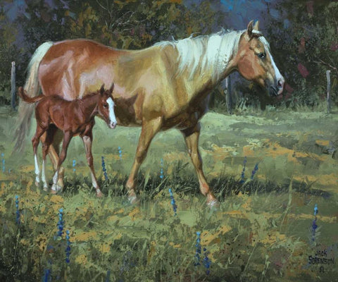 Field of Dreams Black Ornate Wood Framed Art Print with Double Matting by Sorenson, Jack