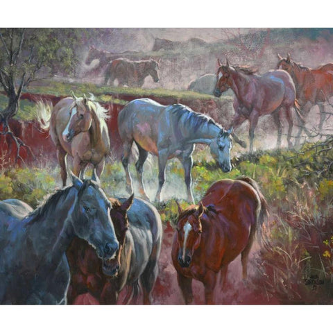 Greener Pastures Black Modern Wood Framed Art Print by Sorenson, Jack
