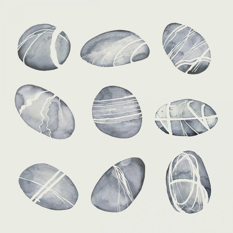 River Worn I White Modern Wood Framed Art Print by Popp, Grace