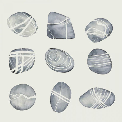 River Worn II Black Modern Wood Framed Art Print with Double Matting by Popp, Grace