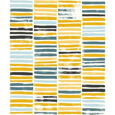 Saffron Block Print I Black Modern Wood Framed Art Print by Popp, Grace