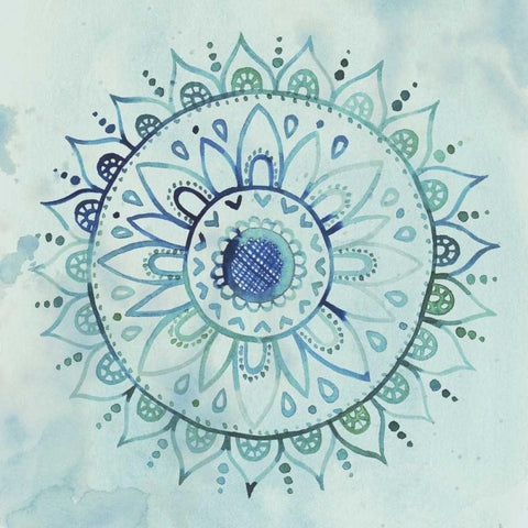 Watercolor Mandala I Black Modern Wood Framed Art Print by Popp, Grace