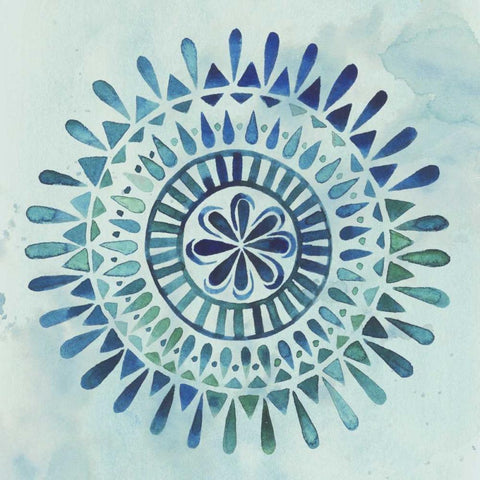 Watercolor Mandala II White Modern Wood Framed Art Print by Popp, Grace