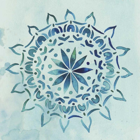 Watercolor Mandala III Black Ornate Wood Framed Art Print with Double Matting by Popp, Grace
